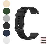 Bracelets de montre en silicone noir, fermeture rapide, étanche, caoutchouc souple, bracelet de remplacement avec boucle métallique pour femmes et hommes, 18mm