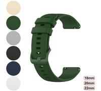 Bracelets de montre en silicone vert foncé, fermeture rapide, étanche, caoutchouc souple, bracelet de remplacement avec boucle métallique pour femmes et hommes, 18mm