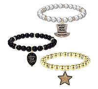 Bracelets de Noël pour le Nouvel An - Bracelets extensibles festifs pour femmes et filles - Bracelets de Noël pour le réveillon du Nouvel An, Perles, Sans pierre précieuse