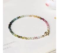 Bracelets De Perles De Cristal De Tourmaline Multicolore À Facettes Femmes Bracelet D'empilage De Petite Pierre Naturelle Délicate,D698-1