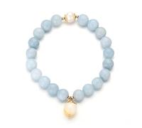 Bracelets de perles d'eau douce en aigue-marine naturelle de luxe, pierres œil de tigre, bijoux compatibles (couleur de la pierre précieuse : bleu ciel)