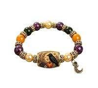 Bracelets de perles d'Halloween fantômes extensibles et mignons, Refer to description, Carbure, Pas de pierre précieuse