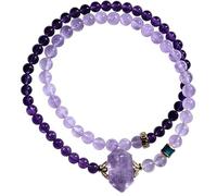 Bracelets de perles for femmes, bracelet bohème multicouche en améthyste violet, cadeaux for et filles
