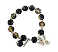 Bracelets de perles pour femme - Bracelet de perles de verre - Bracelet à breloques papillon - Bracelet de perles papillon pour femme - Montres de natation (H, taille unique)