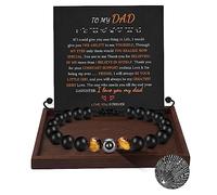 Bracelets de perles pour homme en 100 langues « I Love You » - Cadeaux pour lui, bracelets de projection pour papa, grand-père, frère, fils, mari, petit-fils, petit-fils, œil de tigre, bracelet