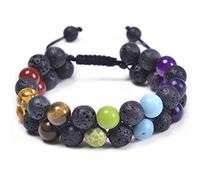 Bracelets de Perles pour Hommes, Oeil de Tigre, Cristal, énergie, 8mm, Extensible, 7 Chakras, Pierre Naturelle