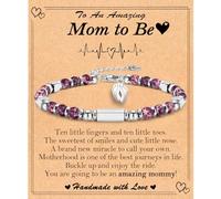 Bracelets de perles pour la fête des mères - Cadeau pour femme, grand-mère, sœur, tante, chien, belle-mère, belle-fille, elle, 6.7, Pierre, Pas de gemme