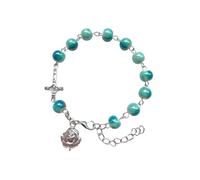 Bracelets de perles rondes faits à la main, chapelet catholique, croix, pendentifs religieux, bijoux catholiques
