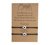 Bracelets de poignet en forme de football, carte d'amitié, bracelets pour couples pour 2 bracelets assortis pour elle et lui amant, bracelet bijoux pour amitié, relation, ami, bracelet en cuir pour
