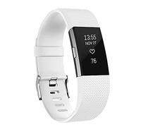 Bracelets de rechange pour Fitbit Charge 2, bracelet de rechange pour accessoires souples, fermoir en métal sécurisé Fitbit Charge 2 (6,7"-8,1")-blanc
