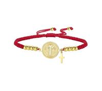 Bracelets de saint Benoît Bracelet « Pulsera St. Benedict » à cordon rouge | Bracelet de charme catholique avec croix pour hommes Bijoux religieux chrétien pour la confirmation du baptême pour femmes
