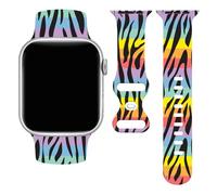 Bracelets de sport en caoutchouc réglables pour Apple Watch 38 mm, 40 mm, 41 mm, arc-en-ciel LGBT séries 9, 8, 7, accessoires de rechange en silicone, cadeaux de vacances pour adultes, femmes et