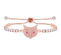 Bracelets de Tennis en Forme de Renard, Mignon, zircone cubique, Curseur réglable, Bolo, Bijoux d'animaux, Cadeaux pour Femmes Filles, YA4928
