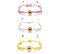 Bracelets de tournesol réglables bohème à breloques en corde tressée faite à la main pour couples, femmes, filles, amies, bijoux d'été, corde, corde, Corde, Corde.