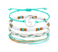 Bracelets D'été En Perles De Riz - 4 Pièces/ensemble Bracelet Réglable En Coquillage Mignon Boho | Bracelet D'amitié Fait À La Main Enduit De , Bracelets D'été, Bijoux De Cheville Pour Femmes Adol