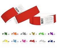 Bracelets d'identification Tyvek 19 mm, 500 pièces, Bracelets événementiels (Neon Rouge)