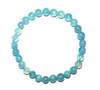 Bracelets en aigue-marine véritable 6 mm pour femmes et hommes, bracelets extensibles en perles naturelles pour la méditation | Équilibre des émotions | Amour et paix