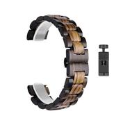Bracelets en bois adaptés for Garmin Vivoactive 3 4 bracelet de montre intelligente 20MM 22MM bracelet adapté for Vivoactive4 3 Correa bracelets de montre(Blackyellow)