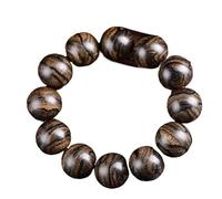 Bracelets en Bois d'agar Sauvage du Cambodge, 20mm x 12, Perles de prière Malas en Bois d'aloès