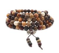 Bracelets en Bois, de Perles en Bois tibétain de 8 mm, 108 Perles de prière Lama Bouddhiste, /Collier de Bouddha