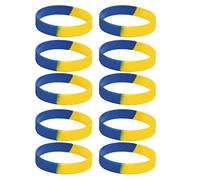 Bracelets en Caoutchouc Drapeau Ukrainien Confortables pour les Fans de Sport Lot de 10 pour les événements de Fête de la Coupe du Monde Hommes Femmes
