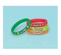 6 BRACELETS CAOUTCHOUC SUPER MARIO BROS 8CM