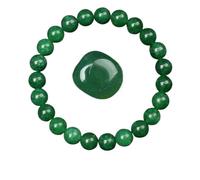 Bracelets en Cristal Bracelet de perles en pierre d'obsidienne dorée for hommes et femmes, lumière dorée arc-en-ciel, pierre brute, perle ronde, bijoux énergétiques(21cm,6MM BEADS_39 GREEN JADEITE)