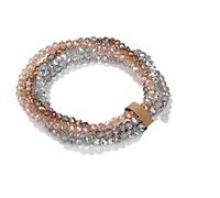 Bracelets en cristal for femmes et filles, perles pierre, série gris rose blanc bleu, bijoux à la mode, 4 pièces/ensemble(19cm,No.1 With Tag)