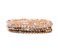 Bracelets en cristal pour femmes et filles - Bracelet en perles en pierre naturelle - Série gris, rose, blanc et bleu, taille unique