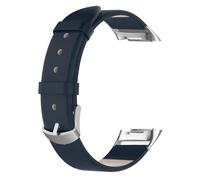 Bracelets en cuir compatibles avec la sangle Fitbit Charge 6, bracelet de remplacement réglable en cuir premium pour traqueur d'activité Fitbit Charge 5/Charge 6, 6.5 inch-8.1 inch, Métal