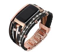 Bracelets en cuir compatibles avec les bracelets Fitbit Charge 6/Fitbit Charge 5 pour femmes, bracelets enroulés multicouches artisanaux Boho en tant que bracelet de remplacement pour le traqueur de