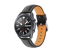 通用 Bracelets en cuir véritable compatible avec Galaxy Watch 3 41mm/45mm, bracelet à libération rapide pour montre intelligente Galaxy Watch 42mm/Watch 4 Classic/Watch 46mm (41mm(20mm), Noir)
