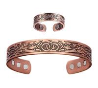 Bracelets en cuivre pour femmes - Bijoux de mode vintage magnétiques | Ensemble de bracelet de cheville et de bague en cuivre pour hommes,Pour maman, papa, petite amie, épouse, mari Voyage