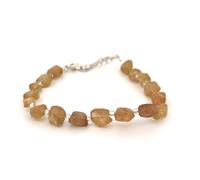 Bracelets en Éclats de Pierres Naturelles avec Fermoir | Taille Réglable | Pierres 100% Authentiques - Inclus Boîte à Bijoux (Apatite jaune)