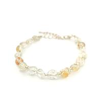 Bracelets en Éclats de Pierres Naturelles avec Fermoir | Taille Réglable | Pierres 100% Authentiques - Inclus Boîte à Bijoux (Topaze)