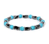 Bracelets en hématite naturelle en sodalite, perles pour homme, bracelet de yoga, bijoux pour homme, howlite bleue, 21 cm