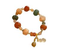 Bracelets en jade en perle de fleur pour femmes Bonne clé Jade Perles Dainty Bracelets Or Bijoux pour femmes Her Him Père Mère Bracelet d'activité pour