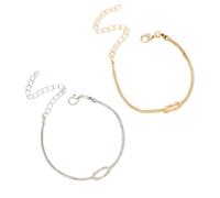 Bracelets en or pour femmes, Bracelet noeud d'amour Serpent délicat Chaîne Infinité Bracelet Bijoux en or réglable Cadeaux pour Couples d'Amitié, Grand Mere Anniversaire Femme Ado Fille