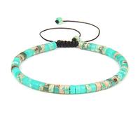 Bracelets en perles de 2 x 4 mm pour femmes et hommes - Bracelet tressé en pierre impériale - Chaîne réglable Shoushan - 4, réglable