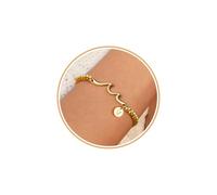 Bracelets en perles dorées pour femme, bracelets initiales pour femme, cadeaux de Noël pour elle, cadeaux pour adolescentes, filles, cadeaux tendance, bracelet en or réglable qui ne ternit pas avec