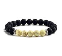 Bracelets en Pierre volcanique Naturelle pour Hommes, Perles d'équilibre, Brin de Lave Noir, Manchette Bouddha, Cadeau