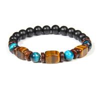 Bracelets En Pierres Naturelles, Bracelet Extensible En Cristal Œil De Tigre Carré De 8 Mm, Orné D'Une Pierre Précieuse Naturelle, Pour Le Reiki Et Le Yoga. Bijou Énergétique Pour Femmes Et Ho