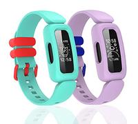 Bracelets en silicone pour Fitbit Ace 3, bracelets de rechange souples et imperméables pour enfants garçons et filles - Bracelet de sport pour traqueur d'activité Fitbit Ace 3 (vert menthe, lilas)