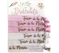 Bracelets en tissu pour enterrement de vie de jeune fille - Cotillons d'Alsace - 6 pièces - 3 roses et 3 blancs