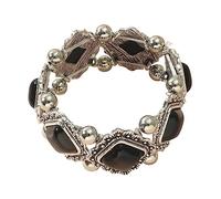 Bracelets Ethnic Style Retro Alloy Turquoise Elastic Bracelet Women's Bohemian Bracelet Watches with No Batteries