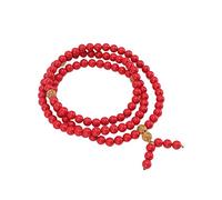 Bracelets Extensibles de Prière, Cinabre élégant avec 108 Perles de Surface Lisse Bracelet Zinober Naturel de 8 Mm Durable pour les Meilleurs Voeux pour les Amis