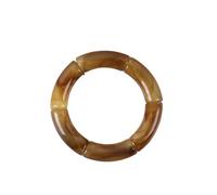 Bracelets géométriques en résine avec perles sur la main en tube de bambou acrylique pour femme, cadeau de Saint-Valentin, Pierre