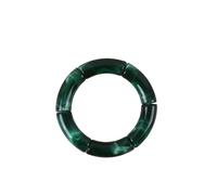 Bracelets géométriques en résine avec perles sur la main en tube de bambou acrylique pour femme, cadeau de Saint-Valentin, Pierre