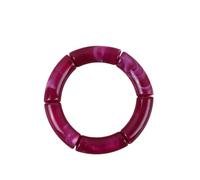Bracelets géométriques en résine avec perles sur la main en tube de bambou acrylique pour femme, cadeau de Saint-Valentin, Pierre