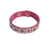 Bracelets Gothiques En Cuir pour Hommes et Femmes Bracelet Étoile Bracelets Réglables Punk Rock Biker Style Gothique Des Années 80 Bracelet Manchette Unisexe Bijoux D'Halloween Cadeaux Rose